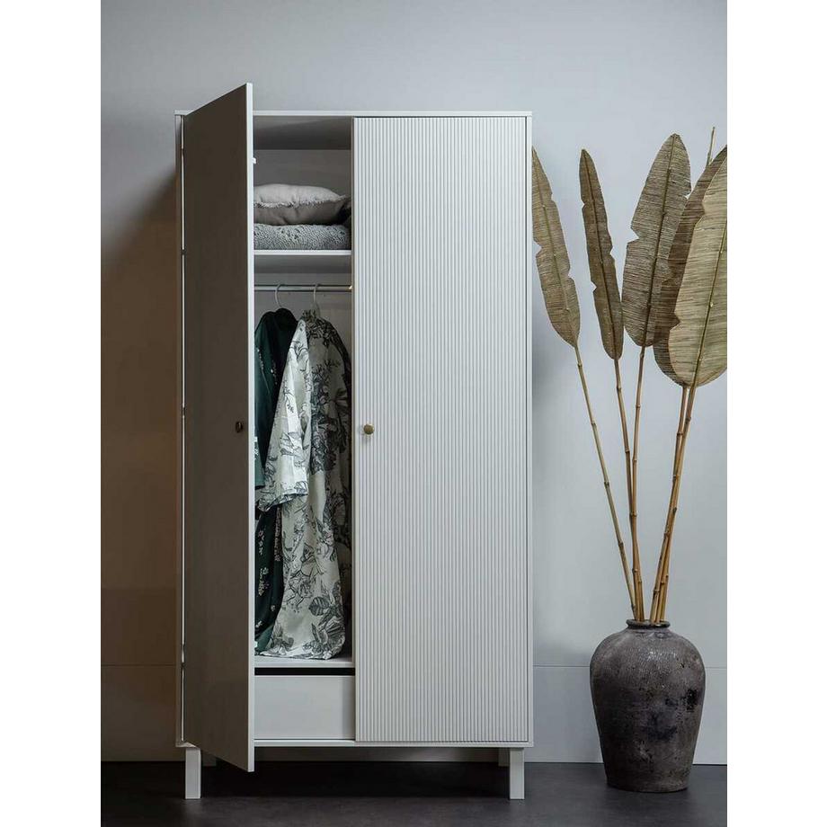mutoni Garderobenschrank Madu Kiefer cloud grey 100x195  