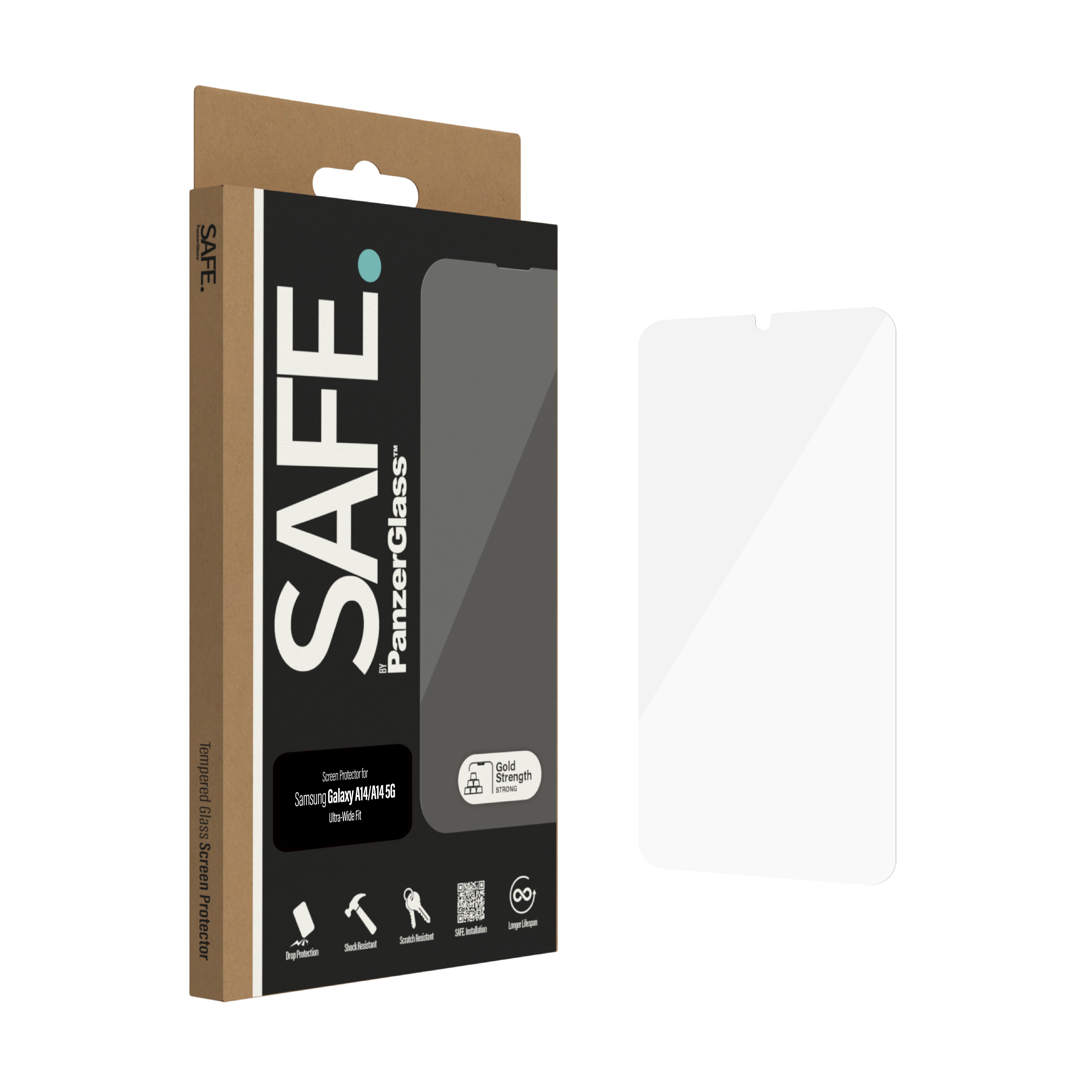 PanzerGlass  SAFE. by ® Displayschutz Samsung Galaxy A14 | A14 5G | Ultra-Wide Fit 