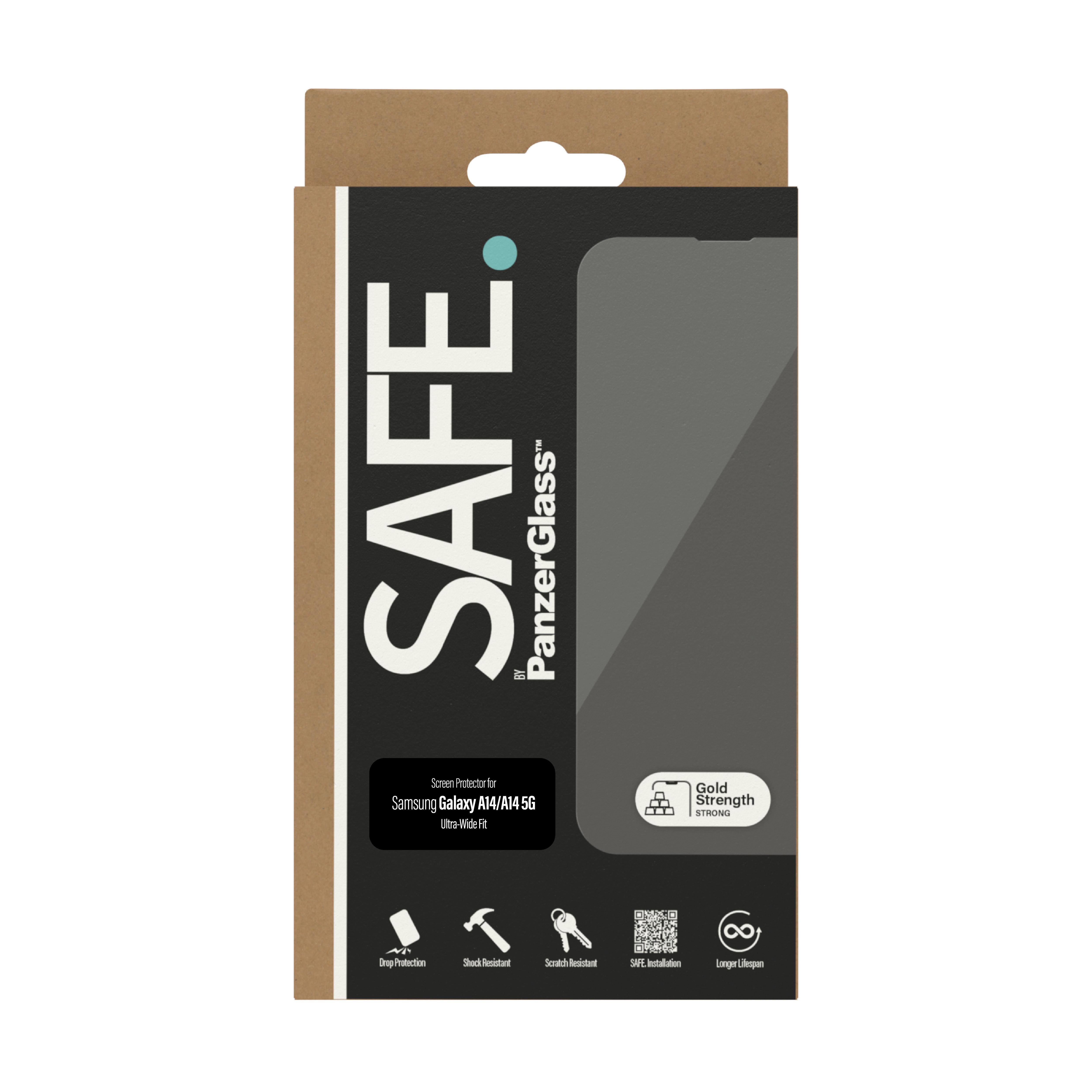 PanzerGlass  SAFE. by ® Displayschutz Samsung Galaxy A14 | A14 5G | Ultra-Wide Fit 