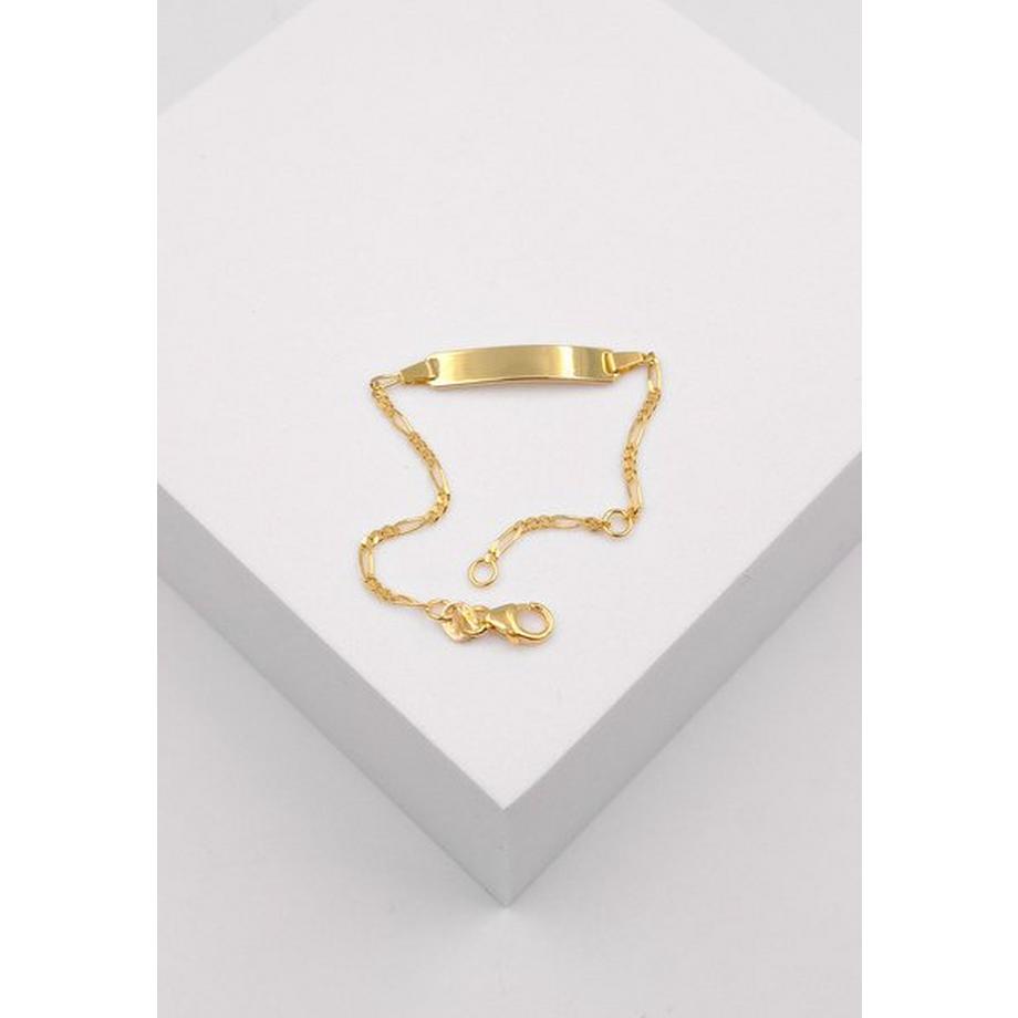 MUAU Schmuck  Plaketten-Armband Gelbgold 750 Figaro, 1.8mm, 14cm 