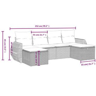 VidaXL Ensemble de canapés de jardin rotin synthétique  