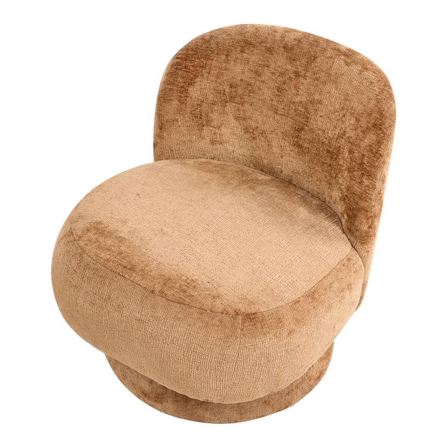 Beliani Fauteuil pivotant en Tissu chenille Rétro AYLO  