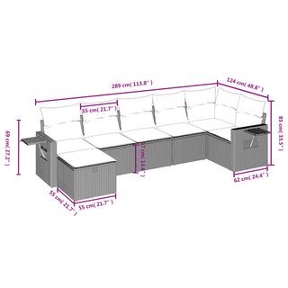 VidaXL Ensemble de canapés de jardin rotin synthétique  