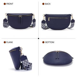 Only-bags.store Große Vegane Leder Gürteltasche Umhängetasche mit Breitem Riemen  