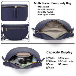 Only-bags.store Große Vegane Leder Gürteltasche Umhängetasche mit Breitem Riemen  