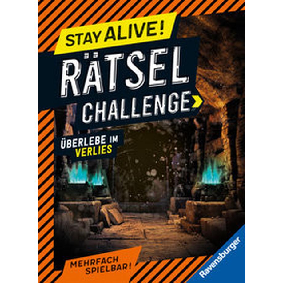 Ravensburger  Ravensburger Stay alive! Rätsel-Challenge - Überlebe im Verlies - Rätselbuch für Gaming-Fans ab 8 Jahren 