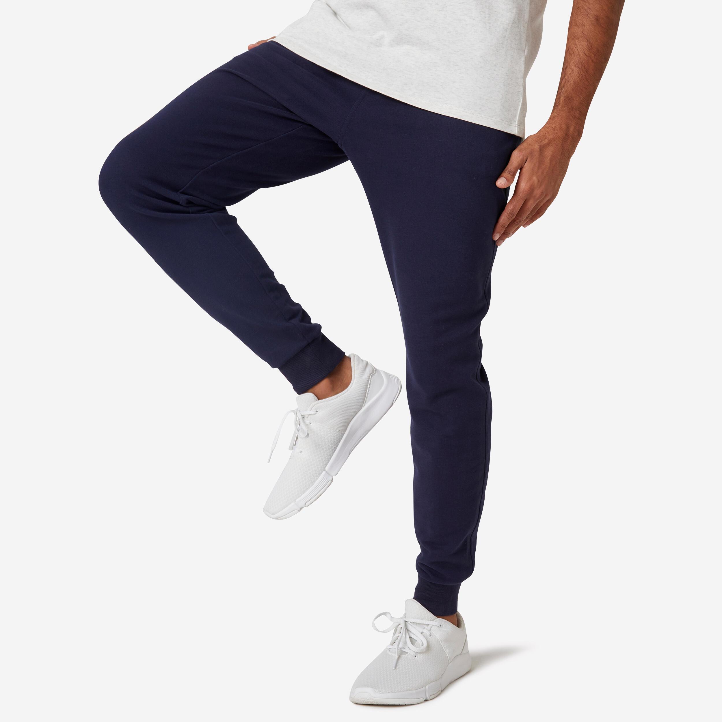 Image of Sporthose - Slim 500 H Unisex Blau Bedruckt XL