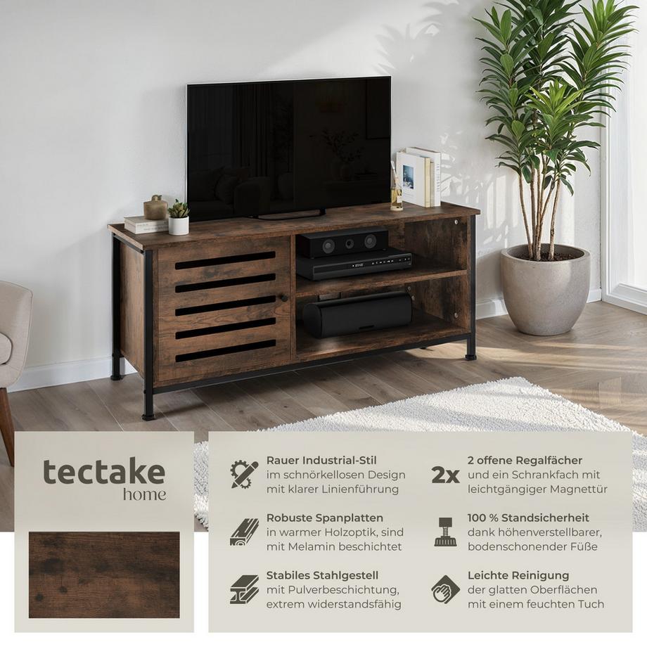 Tectake Meuble pour téléviseur GALWAY style industriel  