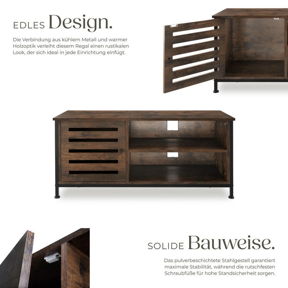 Tectake Meuble pour téléviseur GALWAY style industriel  