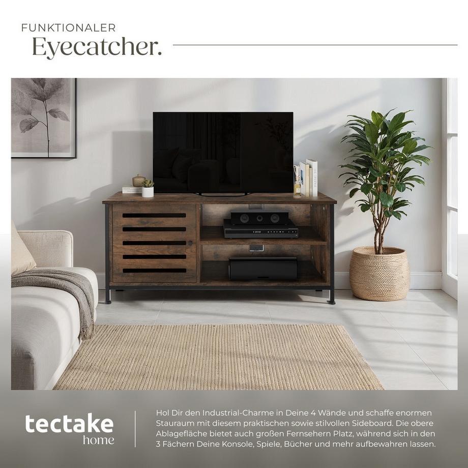 Tectake Meuble pour téléviseur GALWAY style industriel  