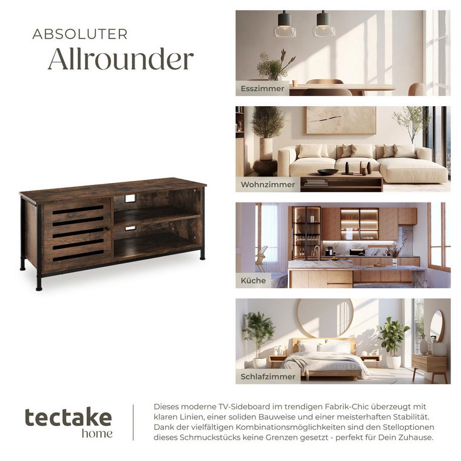 Tectake Meuble pour téléviseur GALWAY style industriel  