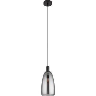 mutoni Lampe à suspension Garri métal verre noir mat 1xE14  