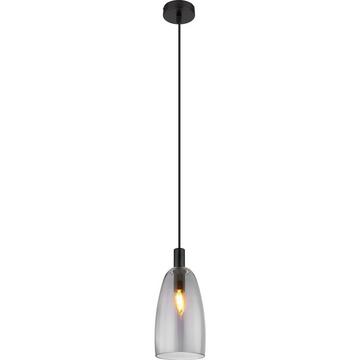 Lampe à suspension Garri métal verre noir mat 1xE14