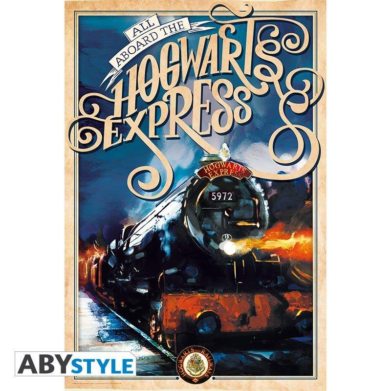 Abystyle Poster - Gerollt und mit Folie versehen - Harry Potter - Hogwarts Express retro  