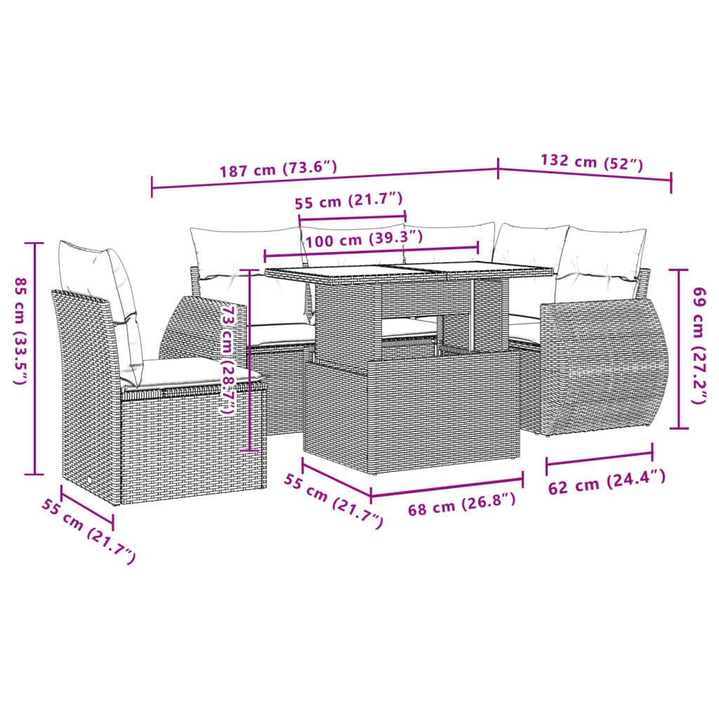 VidaXL Ensemble de canapés de jardin rotin synthétique  