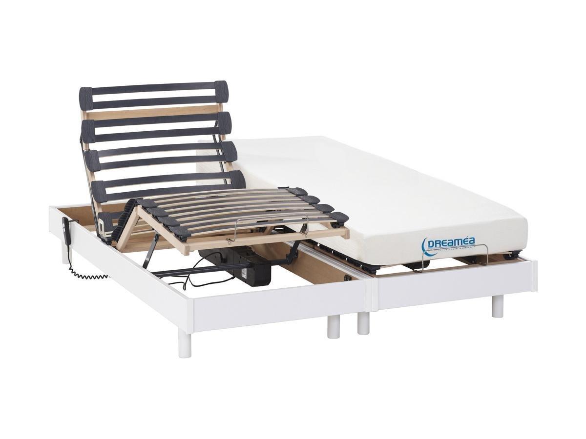 Vente-unique Letto elettrico relax materasso memory 2 bianco HERACLES di DREAMEA  