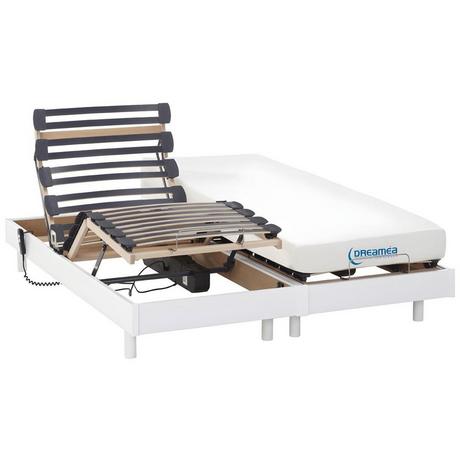 Vente-unique Letto elettrico relax materasso memory 2 bianco HERACLES di DREAMEA  