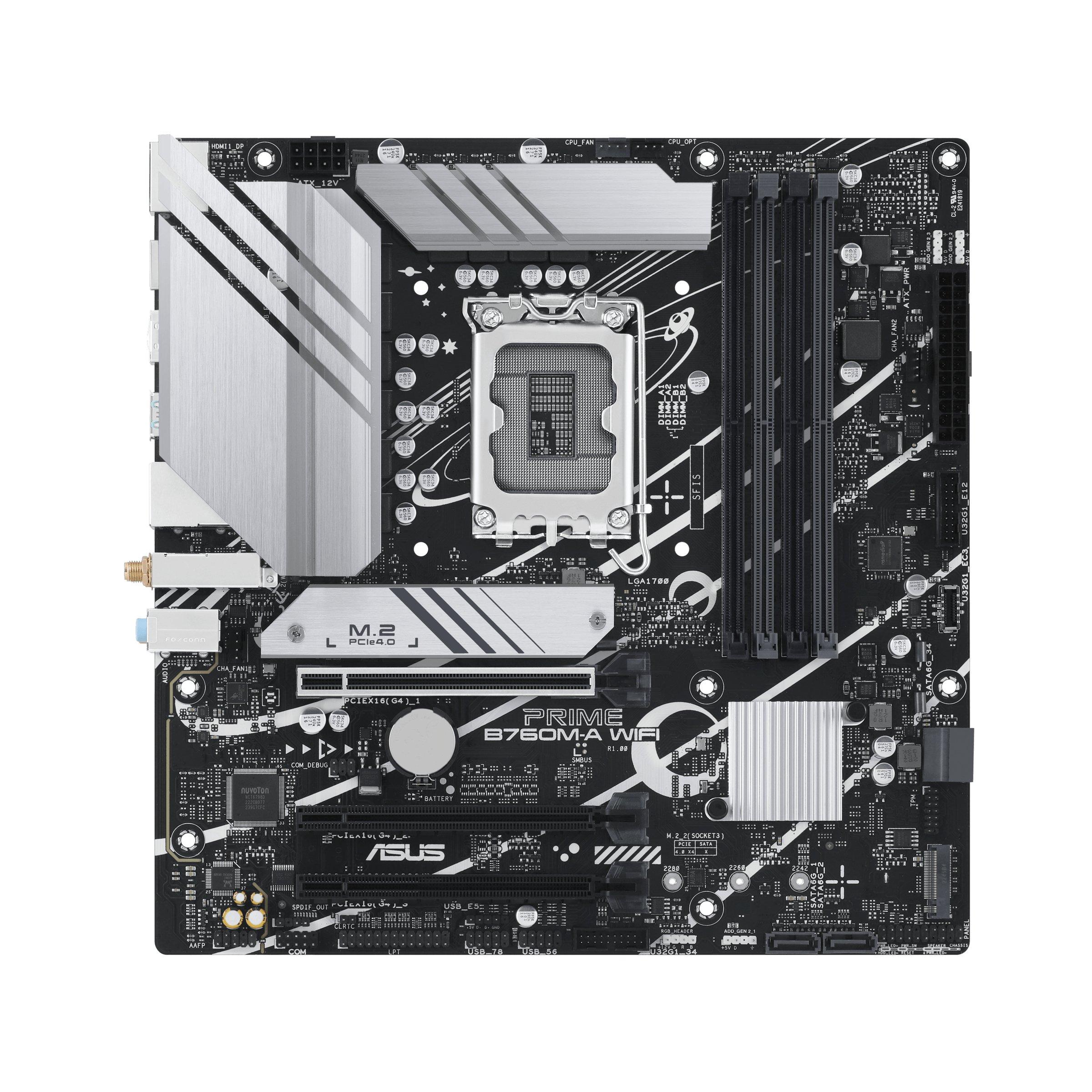 ASUS  PRIME B760M-A WIFI Intel B760 LGA 1700 micro ATX 