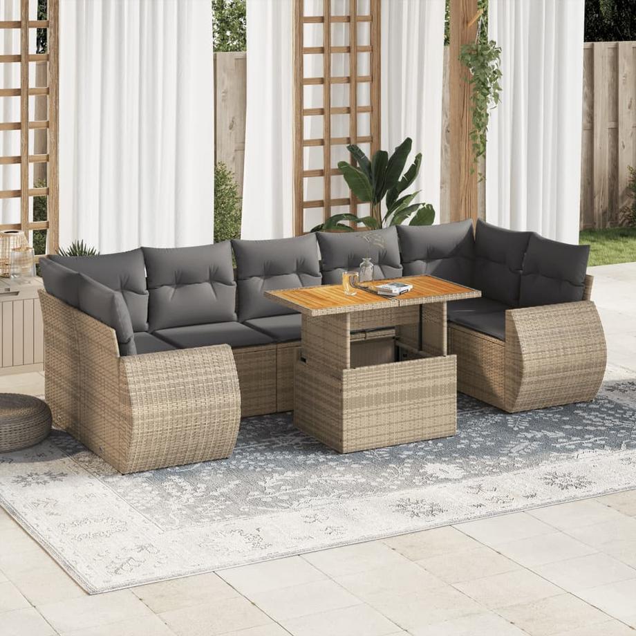 VidaXL set di divani da giardino Polirattan  
