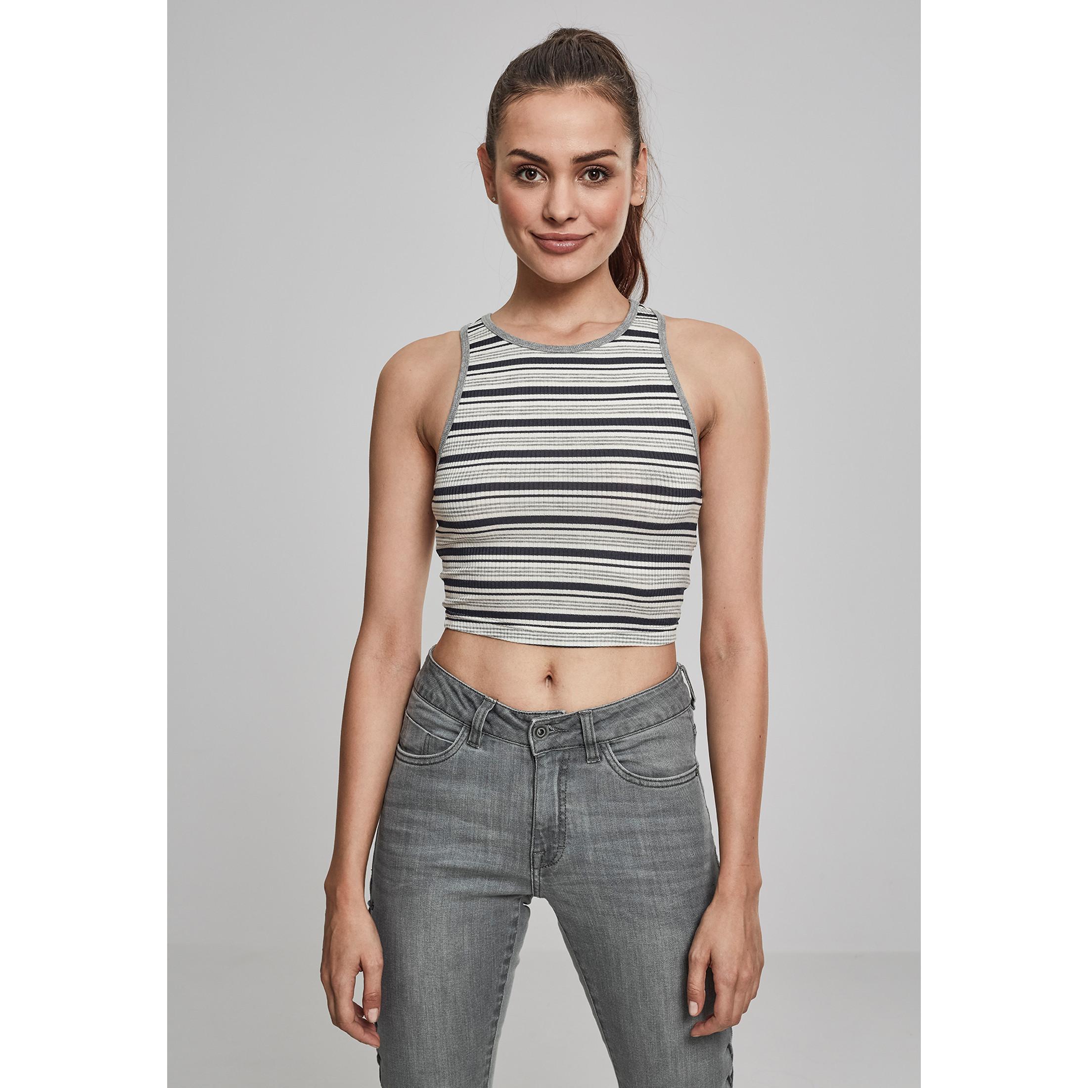 URBAN CLASSICS  crop top urban classic stripe 