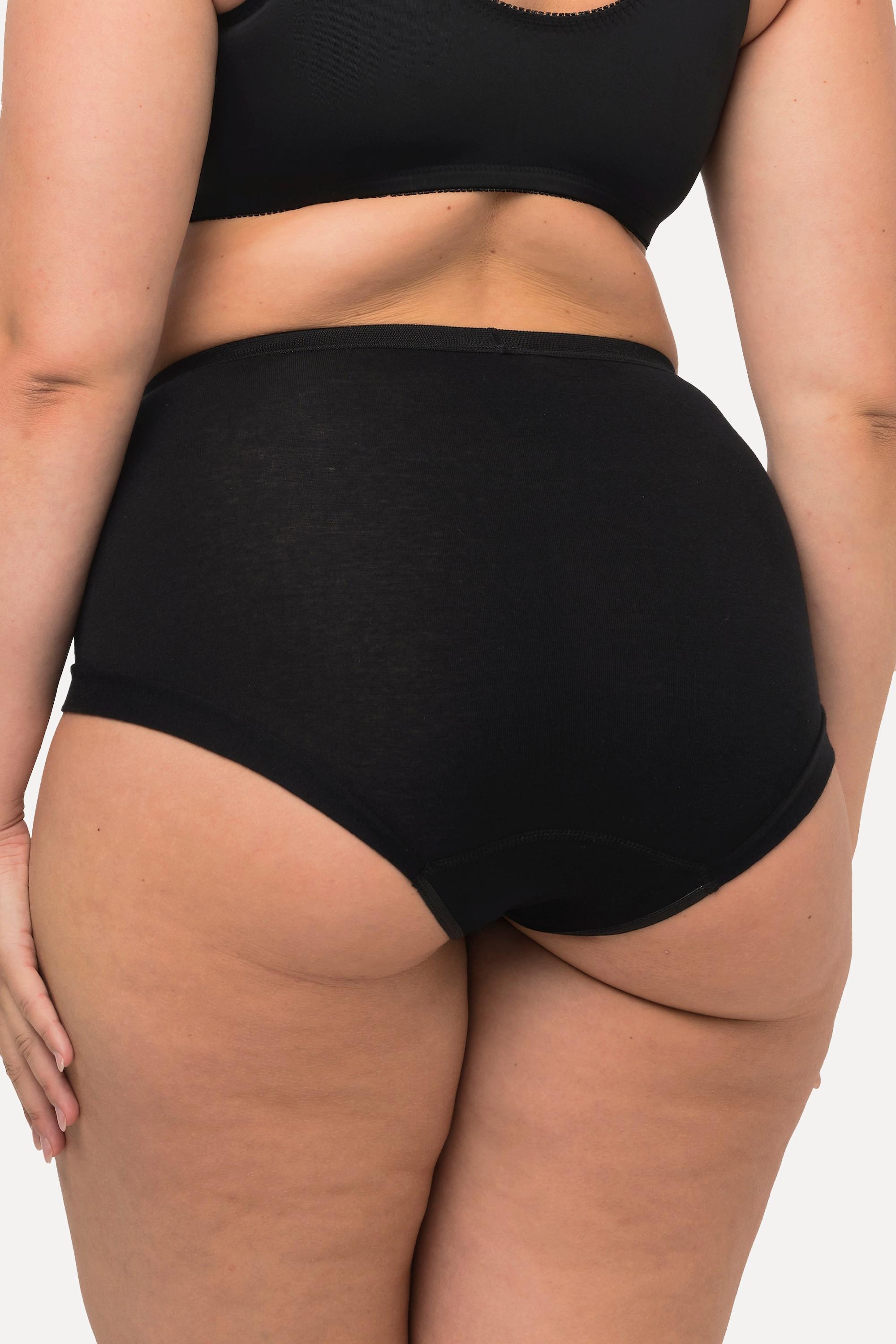 Ulla Popken  Culotte taille haute, en jersey de coton. Cuisses échancrées pour un haut niveau de confort, même lorsque vous restez longtemps assise. 