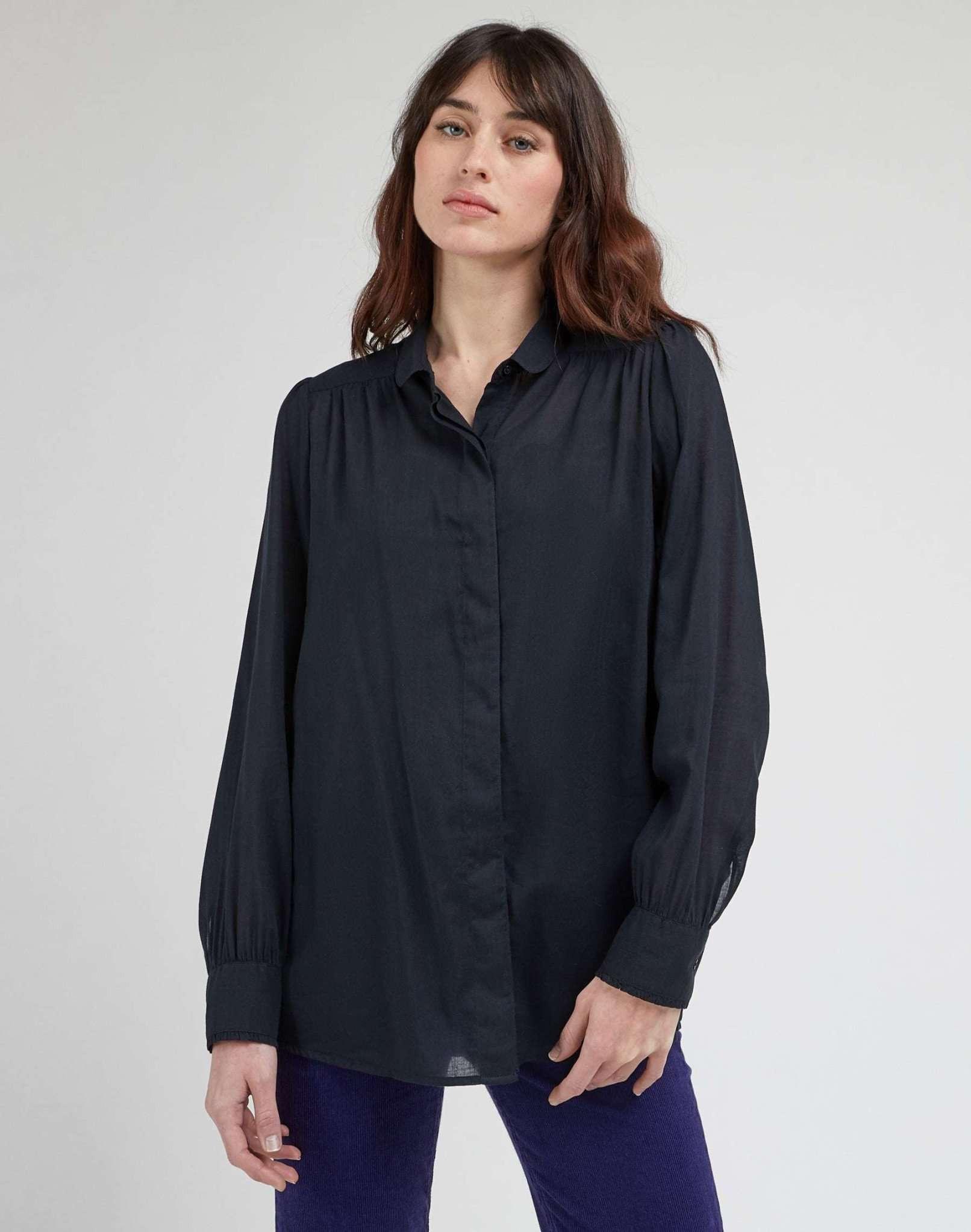 Image of Blusen Shirred Blouse Damen Schwarz M