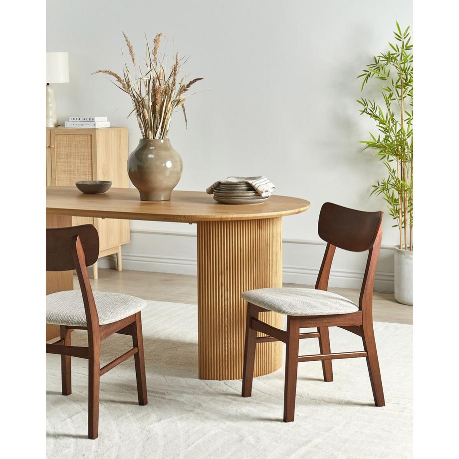 Beliani Lot de 2 chaises de salle à manger en Bois d'hévéa Traditionnel ANOKA  