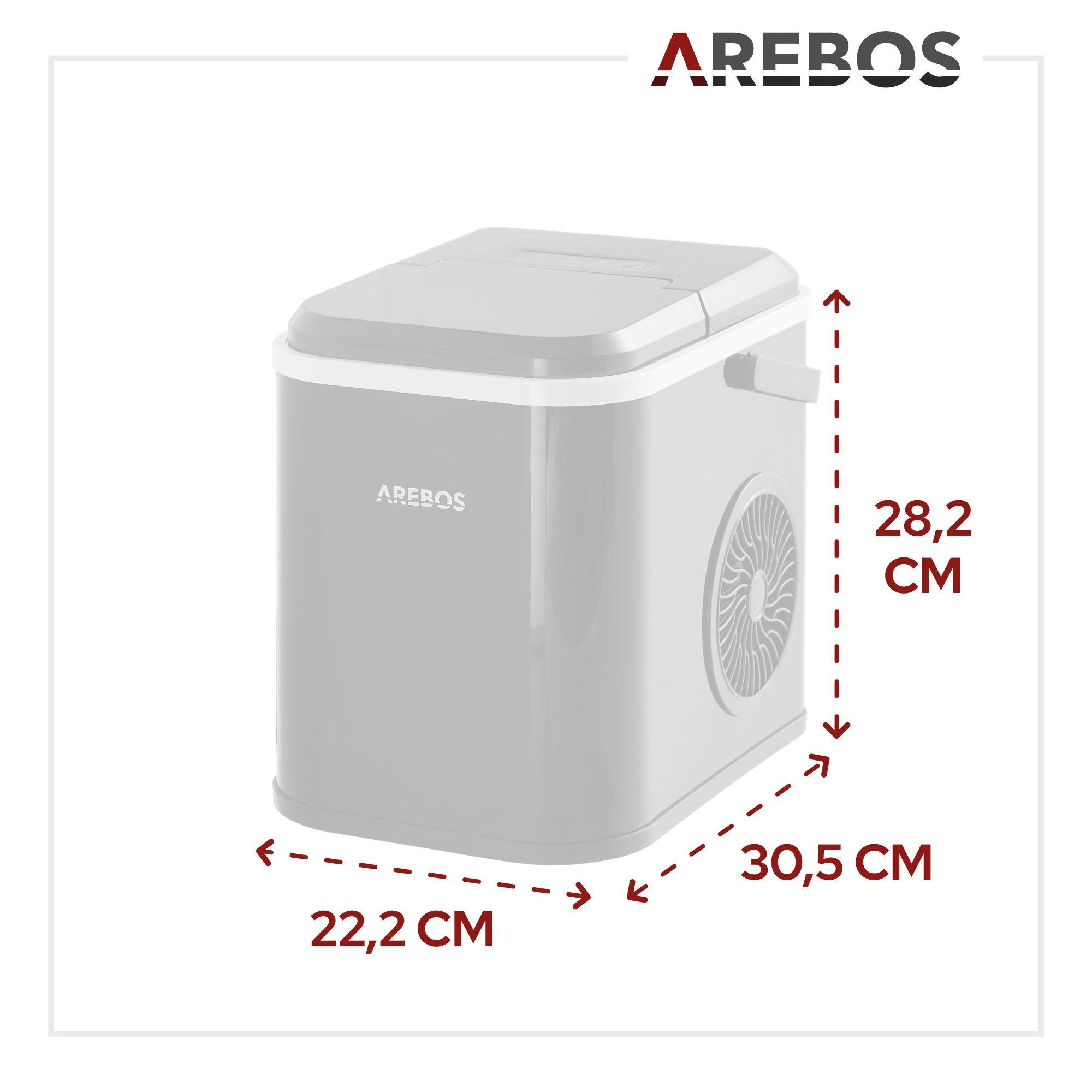 Arebos Eiswürfelmaschine 1,1L Icemaker Eiswürfelbereiter Eismaschine 12 kg  