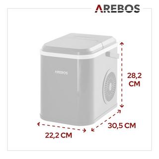 Arebos Eiswürfelmaschine 1,1L Icemaker Eiswürfelbereiter Eismaschine 12 kg  