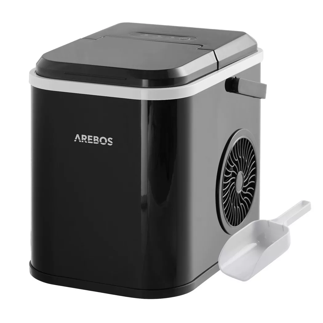 Arebos – Eiswürfelmaschine 1,1L Icemaker Eiswürfelbereiter Eismaschine 12 kg, kg