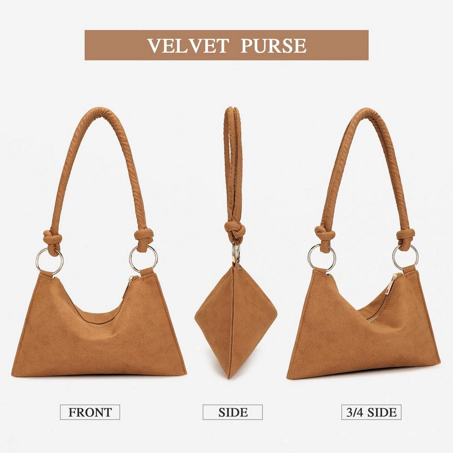 Only-bags.store Pochette Velluto Borsa da Sera Borsa a Tracolla Borsa a Catena  