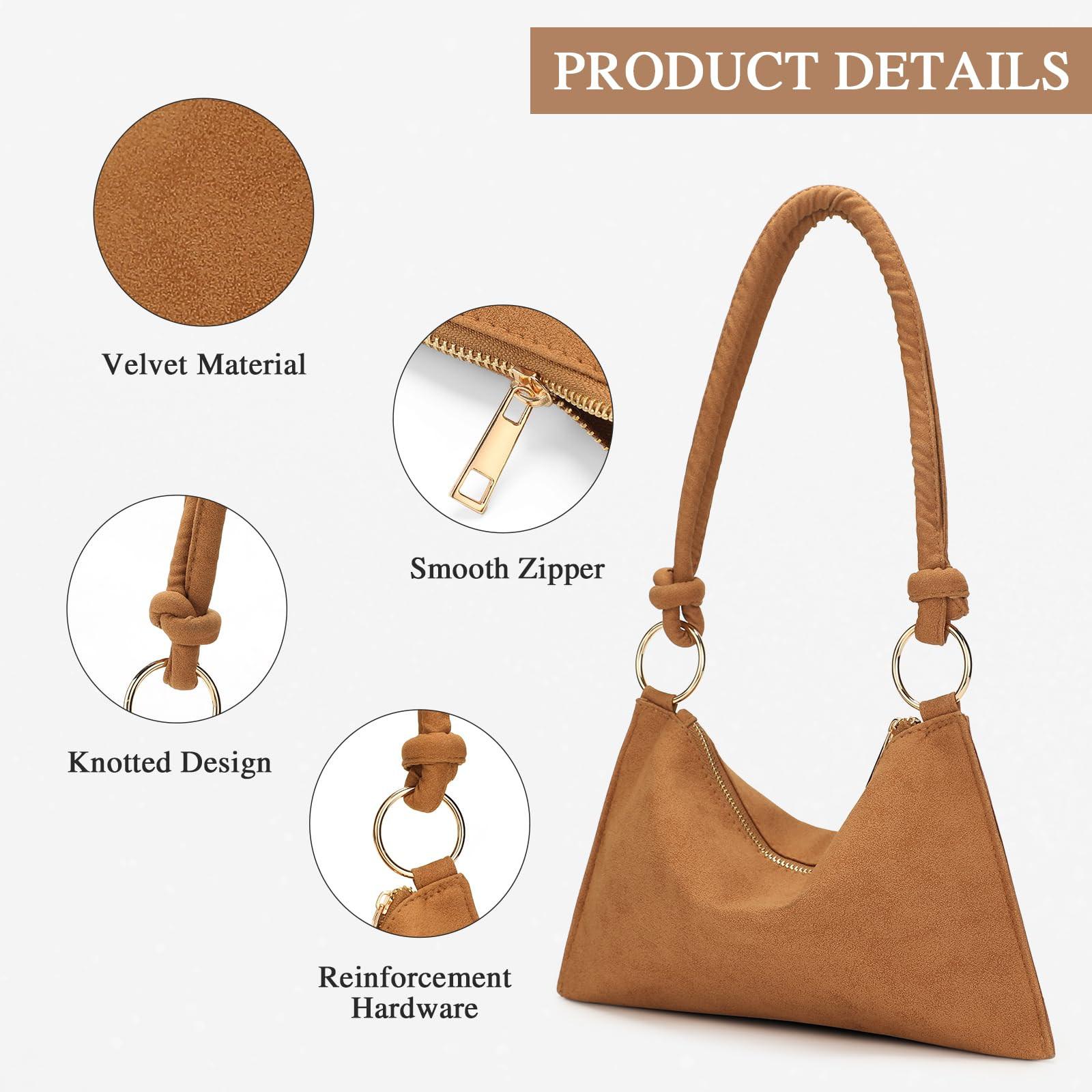 Only-bags.store Pochette Velours Sac de Soirée Sac Bandoulière Sac Chaîne  