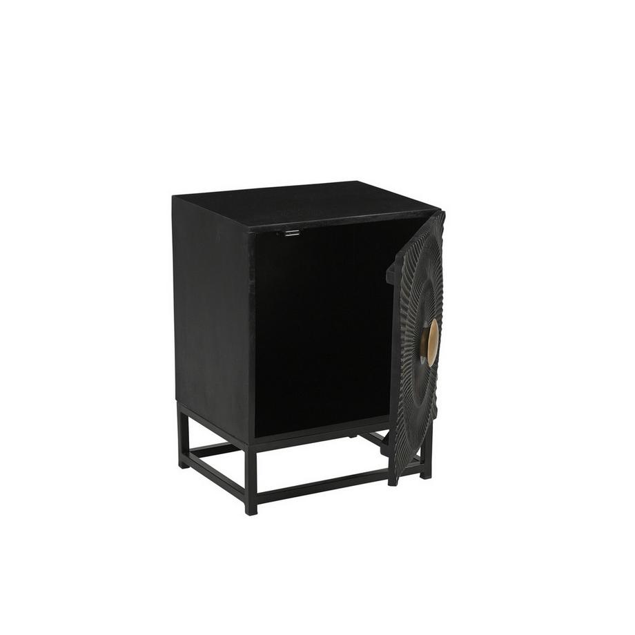 mutoni Table de nuit Onyx noir 45x60  