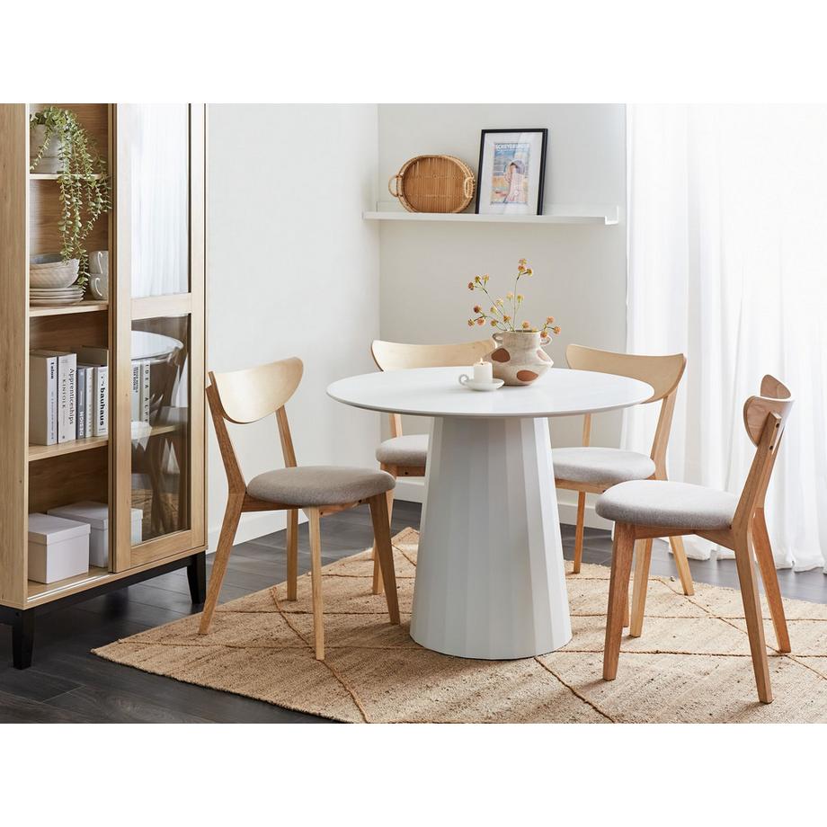 Beliani Esstisch aus Stahl Minimalistisch PLATO  