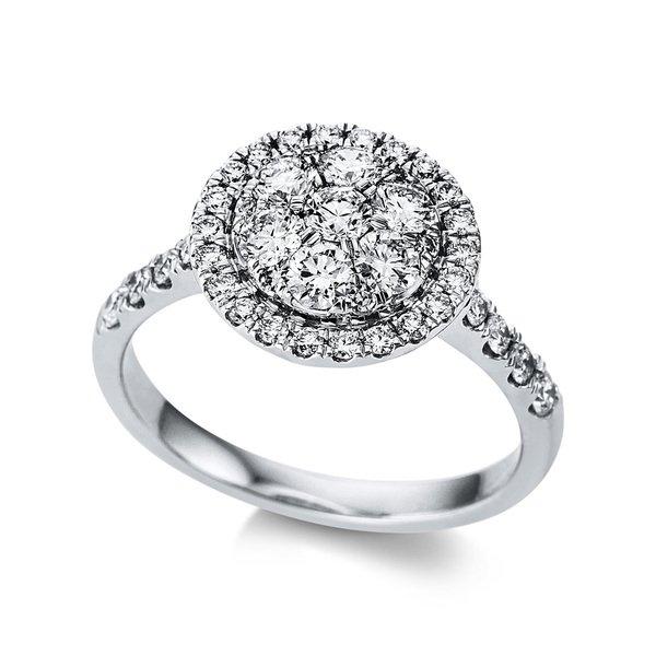 Image of Ring 750/18k Weissgold Diamant 0.99ct. Damen Silber 54