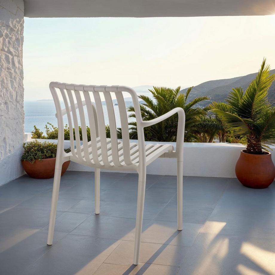 Tectake Chaises de jardin ALCUDIA résistant aux intempéries et aux UV  