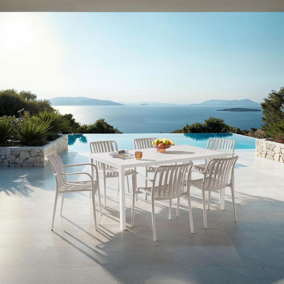 Tectake Chaises de jardin ALCUDIA résistant aux intempéries et aux UV  
