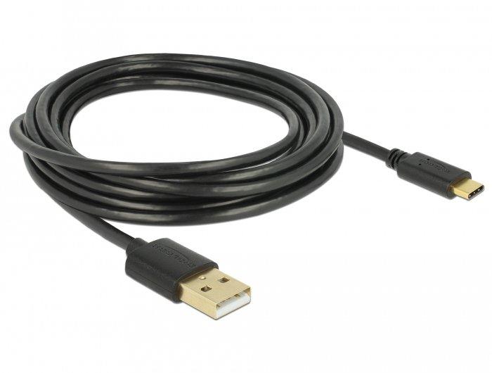 Image of 85209 USB Kabel 3 m USB 2.0 USB A USB C Schwarz