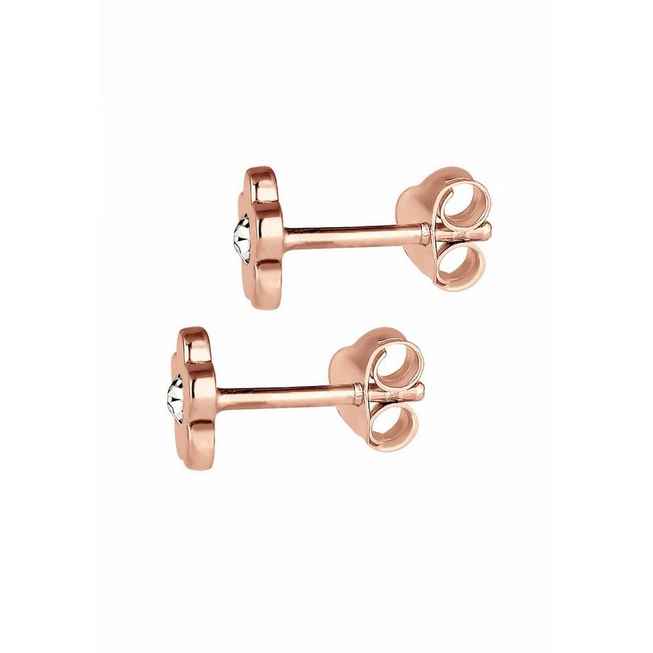Elli  Boucles d'Oreilles Enfants Clous D'oreilles Fleur Symbole Avec Cristal Rose 
