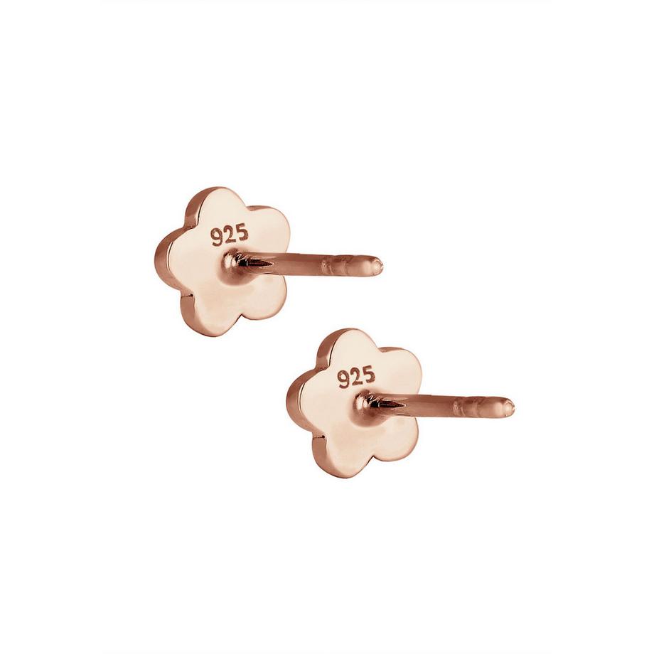 Elli  Boucles d'Oreilles Enfants Clous D'oreilles Fleur Symbole Avec Cristal Rose 