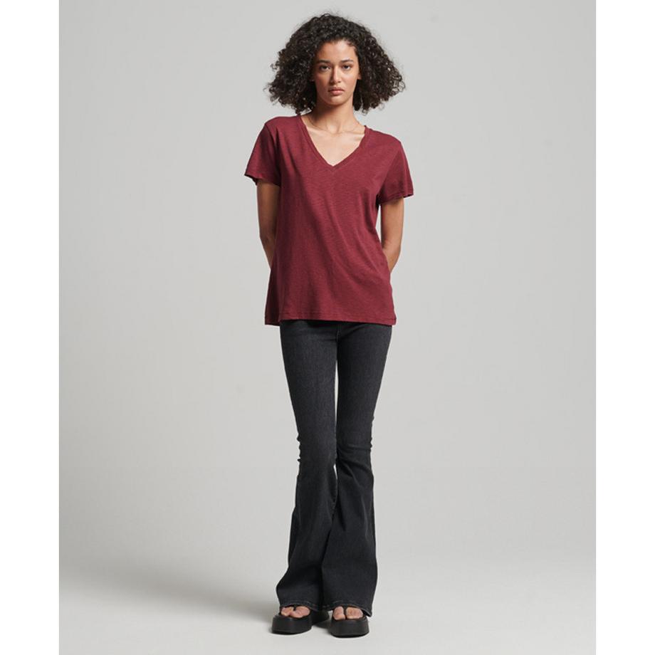 Superdry T-Shirt Col V Brodé Flammé  