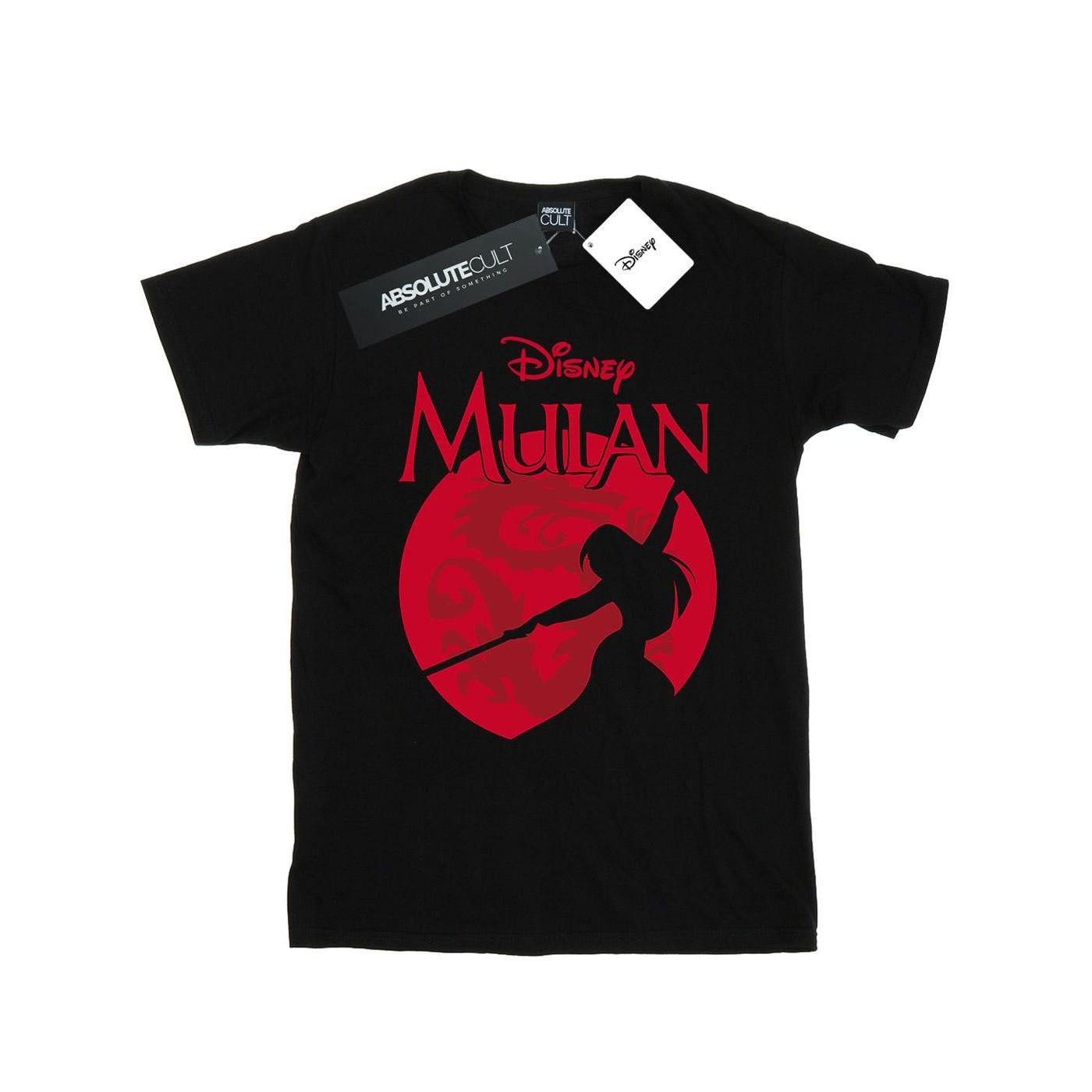 Image of Mulan Dragon Silhouette Tshirt Damen Schwarz S