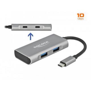 DeLock  63260 Schnittstellen-Hub USB 3.2 Gen 2 (3.1 Gen 2) Type-C 10000 Mbit/s Grau 