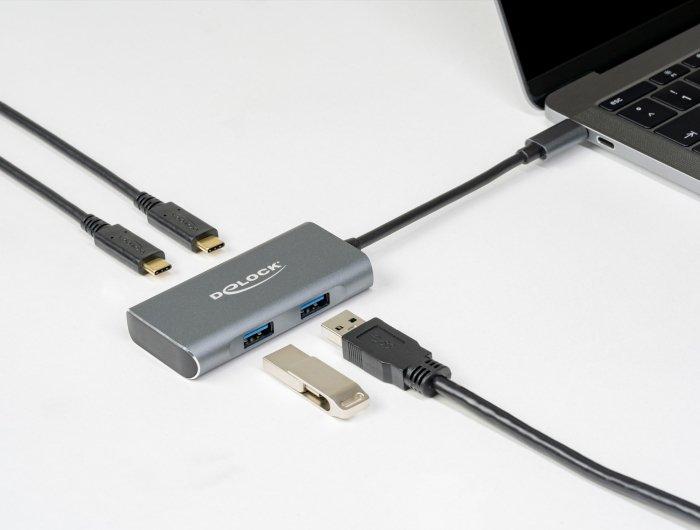 DeLock  Hub esterno USB 10 Gbps USB Type-C con 2 x USB Tipo-A e 2 x USB Type-C. 