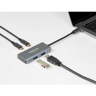 DeLock  63260 Schnittstellen-Hub USB 3.2 Gen 2 (3.1 Gen 2) Type-C 10000 Mbit/s Grau 