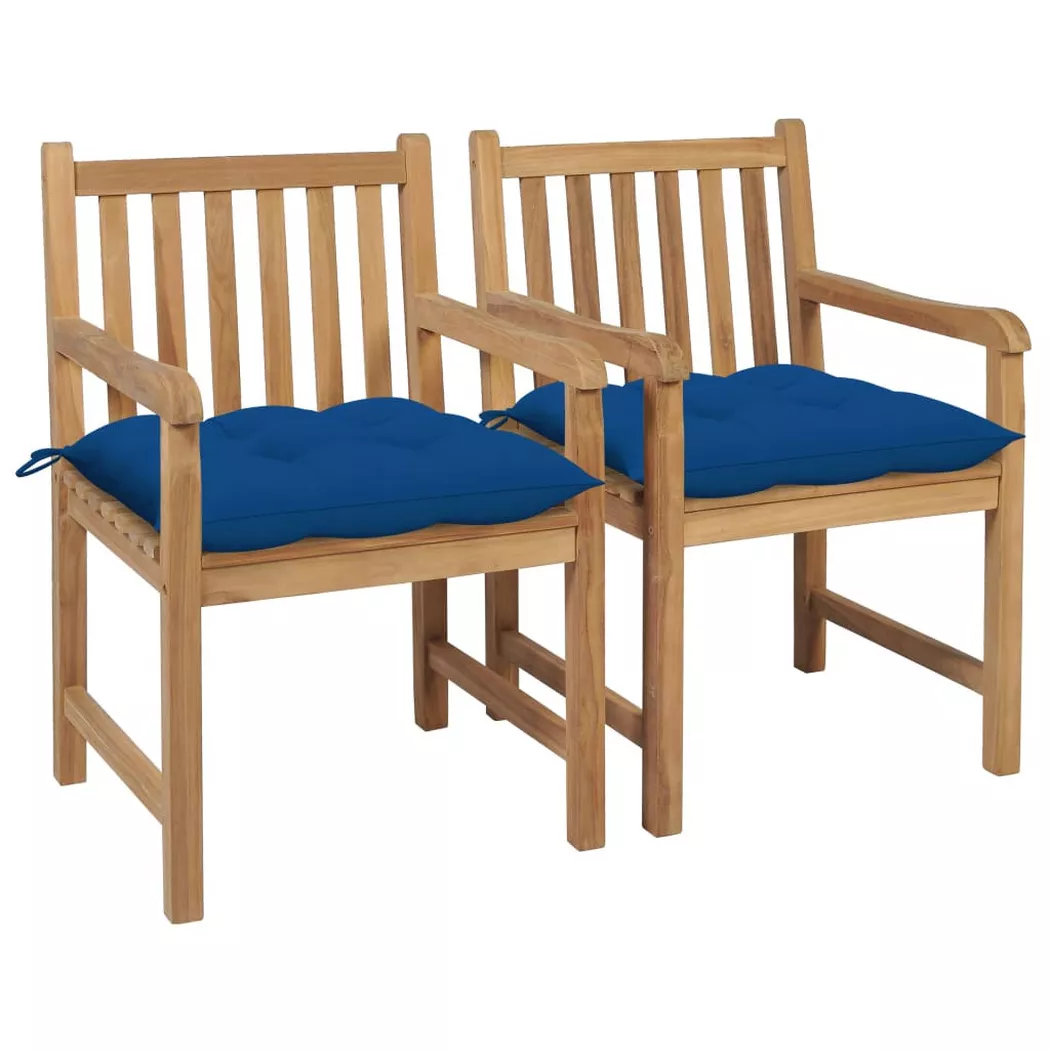 VidaXL - Gartenstuhl teak, One Size, Blau