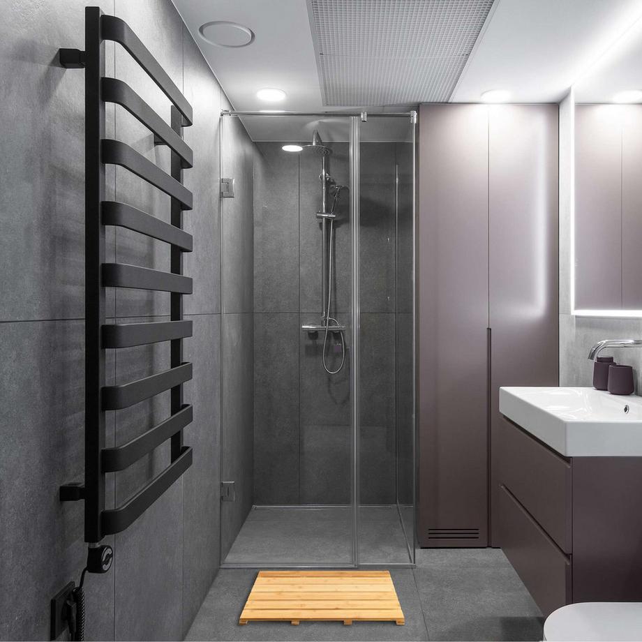 B2X  Tapis de bain en bambou naturel 