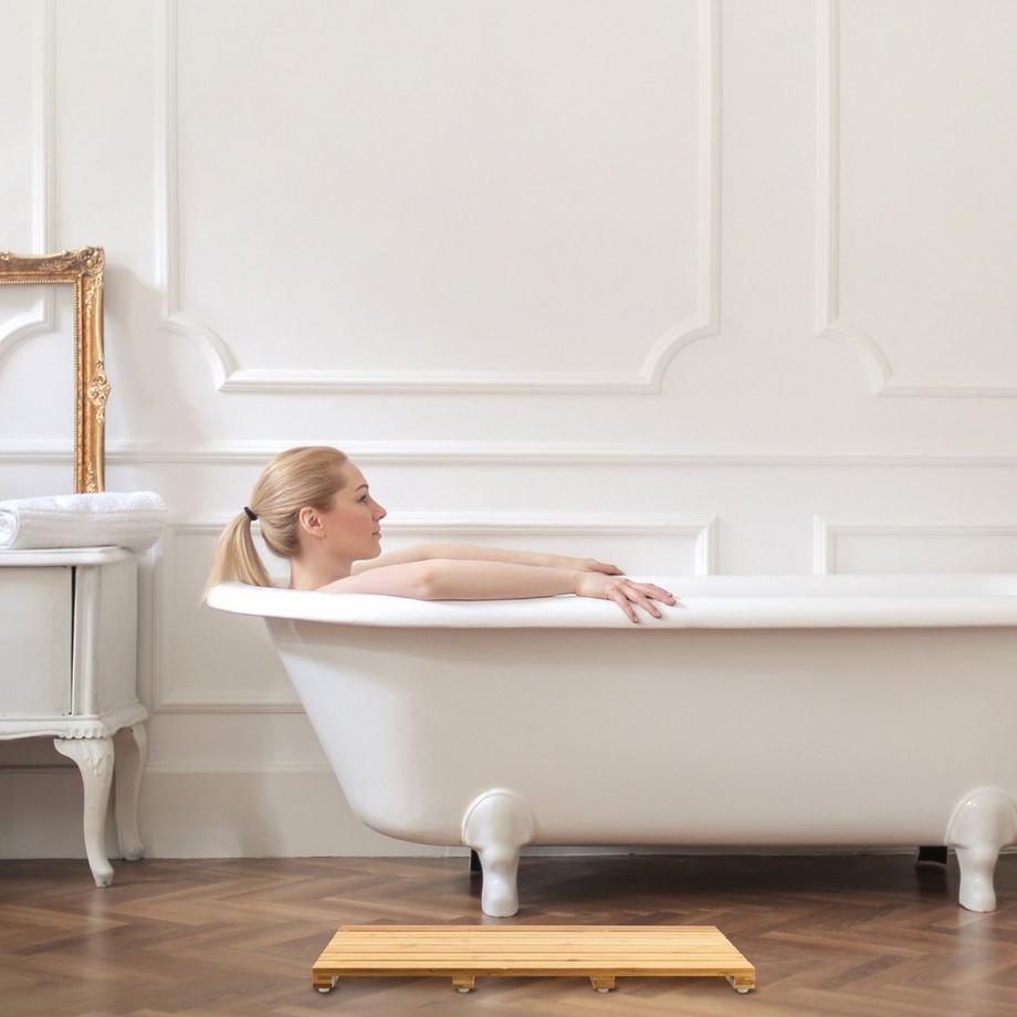 B2X  Tapis de bain en bambou naturel 