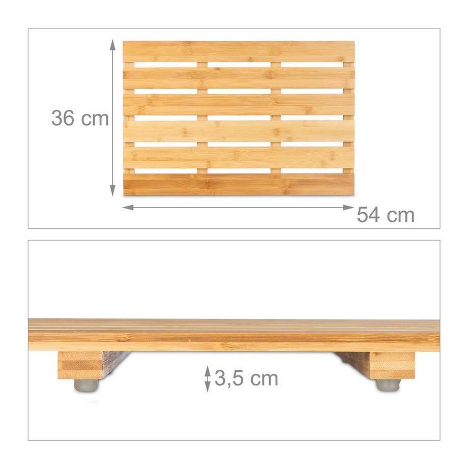 B2X  Tapis de bain en bambou naturel 