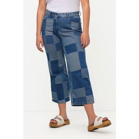 Ulla Popken  7/8-Jeans-Culotte, Mustermix, weites Bein 